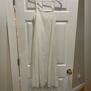 Japna white linen blend dress